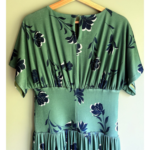 ALEXIA ADMOR Sage Floral Luna Dress Size Small Drop Waist Midi Wedding Guest - Picture 9 of 15
